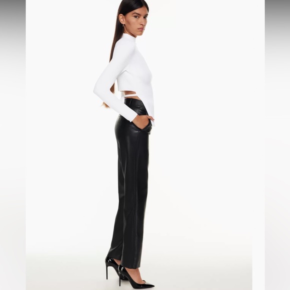 NWT Aritzia Babaton Skulpt Knit Tie Back Long Sleeve Shirt Size M - Picture 4 of 9